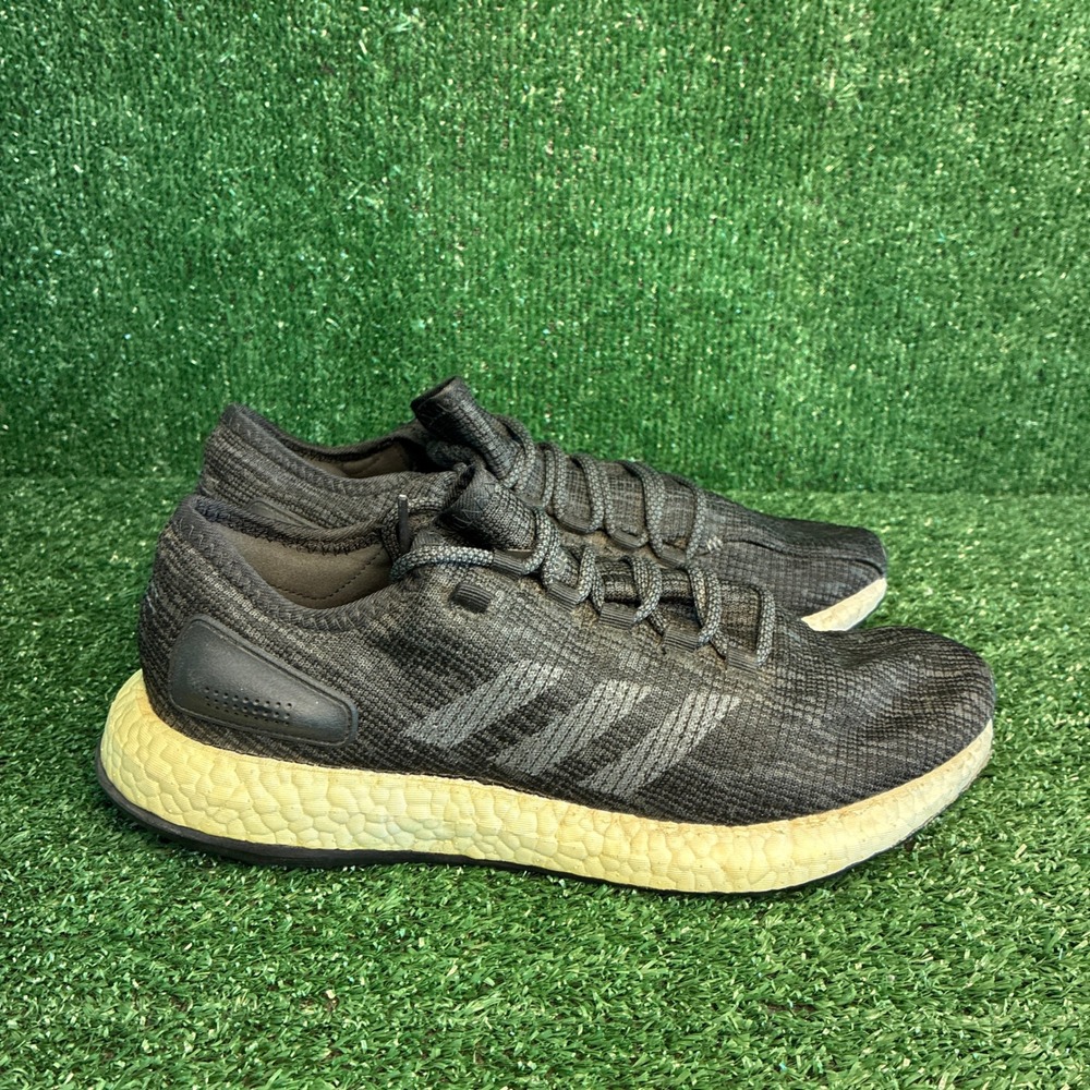 Adidas Pureboost Knit Breathable Athletic Running Sneakers Black Mens Size 10